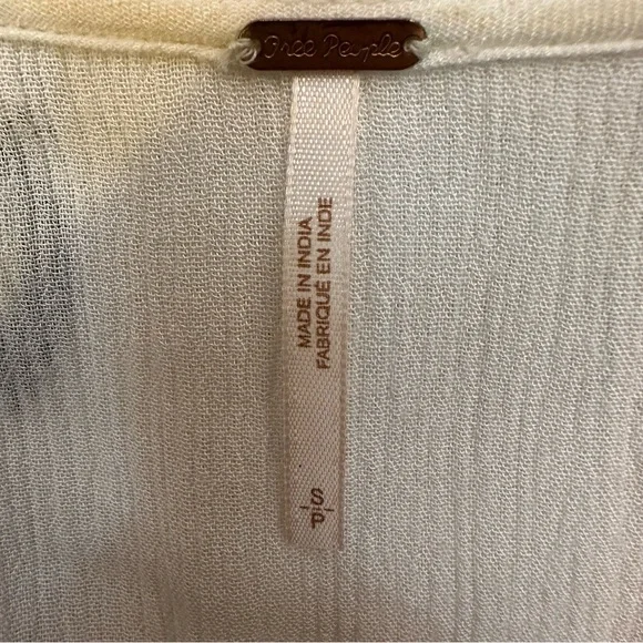 Free People White Blouse with Black and Red Embroidery - Picture 5 of 8